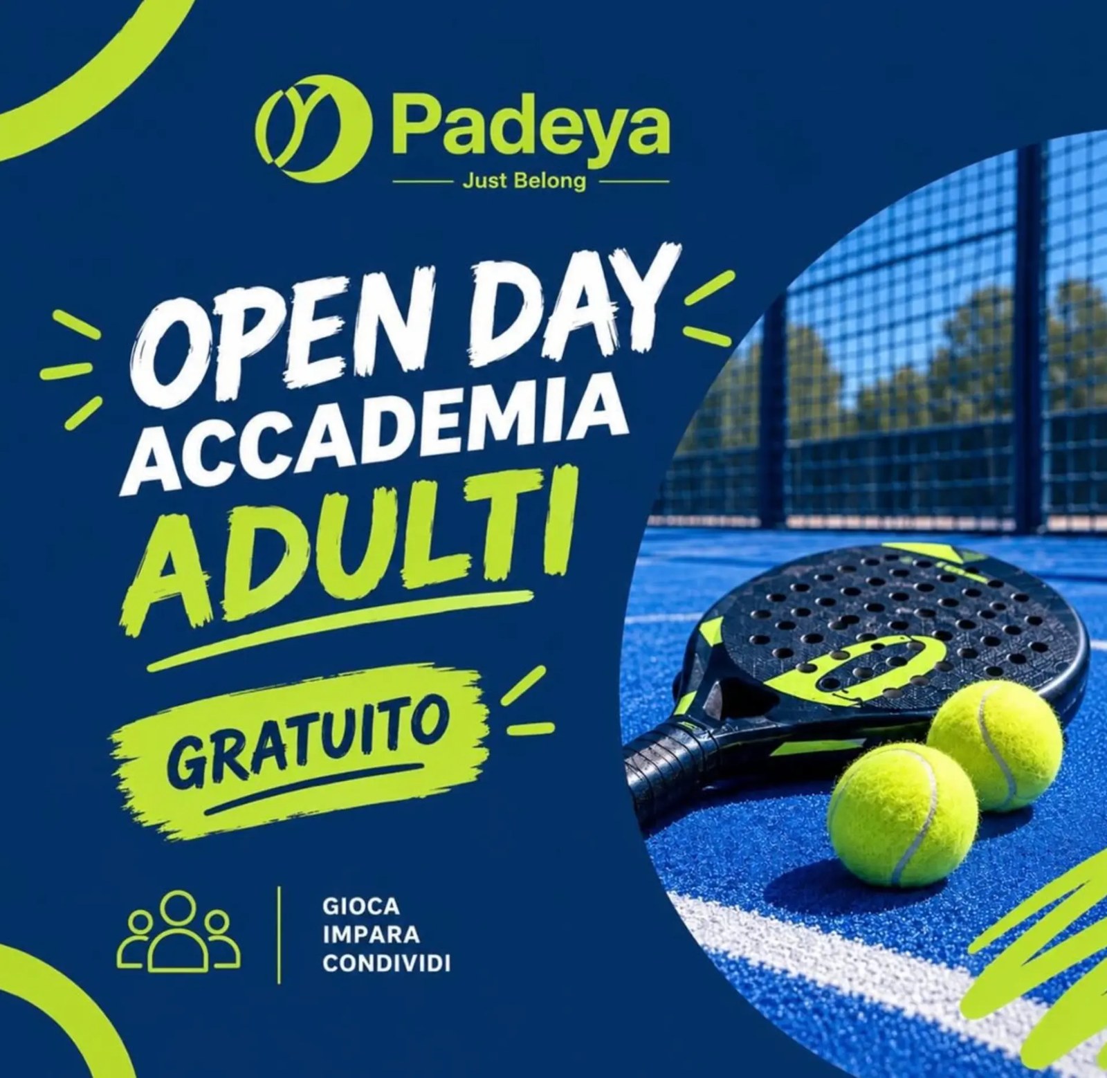 Locandina Open Day Accademia Adulti Padeya